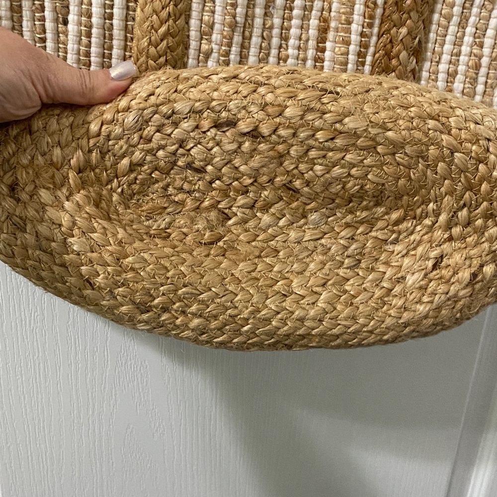 Striped Tan and Cream Tote Bag - Picture 3 of 4